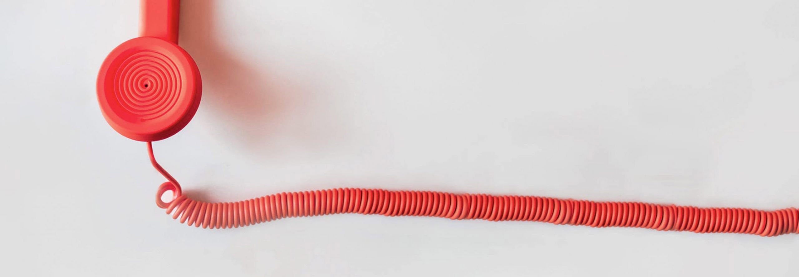 red corded telephone